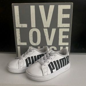 Toddler Boys Classic White/Blue PUMAS Size 5C